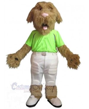 Plush Solar Dog Mascot Costume Animal in Green T-shirt