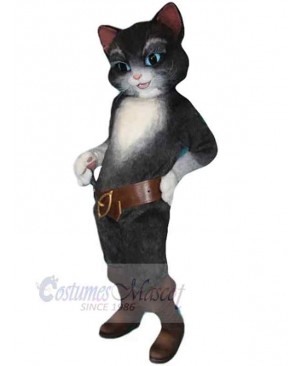 Black and White Cat Mascot Costume Animal with Blue Eyes