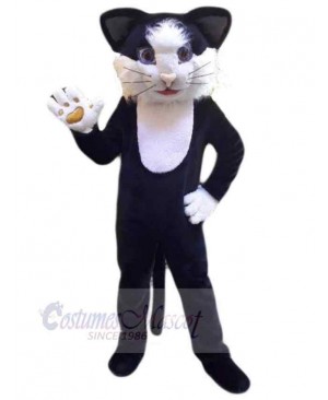 Cool Black and White Cat Mascot Costume Animal