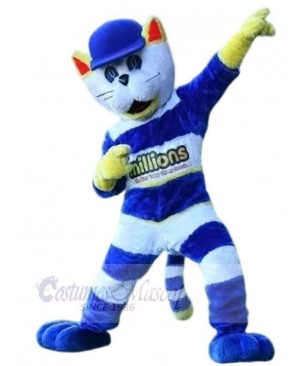 Cappie The Cat Mascot Costume Animal with Blue Hat