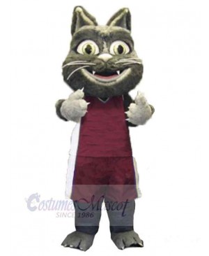 Cute Furry Cat Mascot Costume Animal in Sports Suit