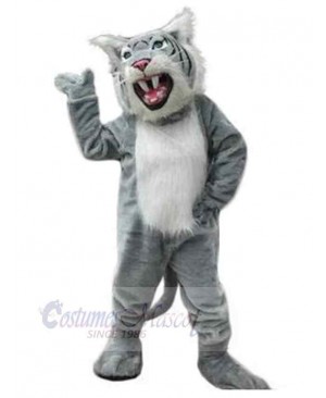 Fierce Wildcat Mascot Costume Animal with Sharp Teeth