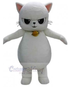 Fierce White Cat Mascot Costume Animal