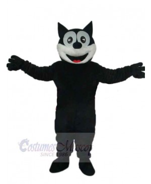 Smiling Black Cat Mascot Costume Animal