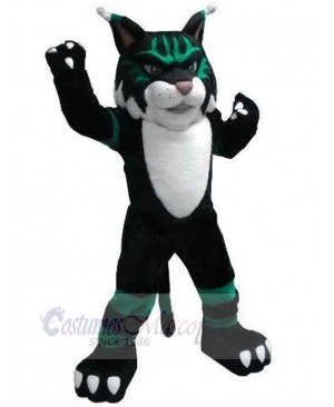 Black and Dark Green Wildcat Mascot Costume Animal