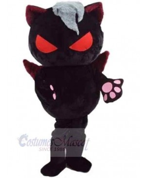 Evil Black Cat Mascot Costume Animal with Red Eyes