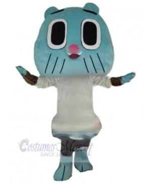 Big Eyes Blue Cat Mascot Costume Animal