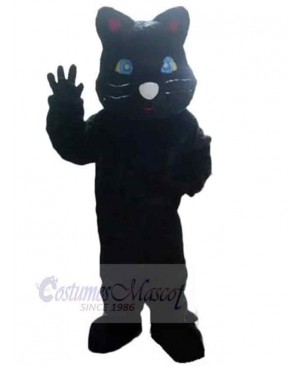 Black Cat Mascot Costume Animal with Blue Eyes