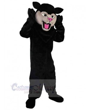 Funny Black Cat Mascot Costume Animal with Pink Nose