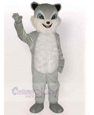 Smiling Gray Civet Cat Mascot Costume Animal