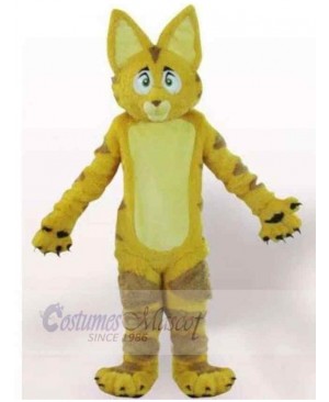Big Ears Yellow Fur Cat Mascot Costume Animal