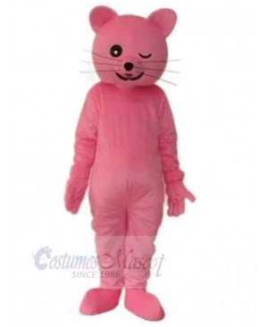 Cute Pink Cat Mascot Costume Animal Adult