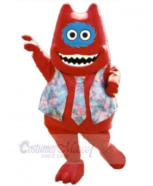 Red Smiling Cartoon Cat Mascot Costume Animal