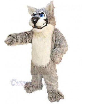 Fierce Gray Alpha Wolf Mascot Costume Animal