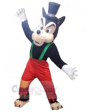 Funny Magic Wolf Mascot Costume Animal with Black Hat