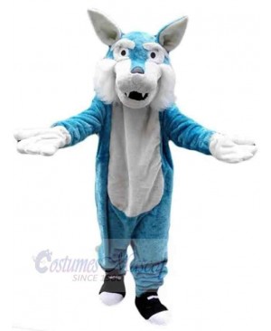 Funny Blue and White Wolf Mascot Costume Animal
