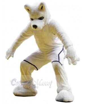 College Strong White Sport Wolf Mascot Costume Animal