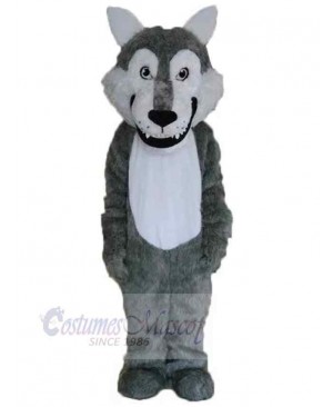 Cute Gray Wolf Long Wool Mascot Costume Animal