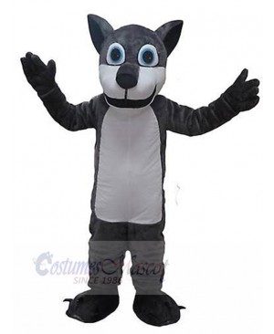 Big Eyes Dark Gray Wolf Mascot Costume Animal