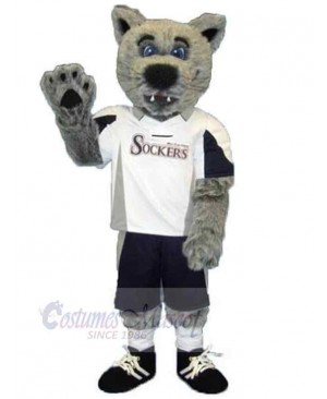 Sports Wolf Mascot Costume Animal in White Clothes