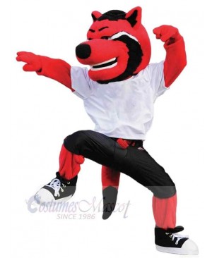 Red and Black Wolf Mascot Costume Animal