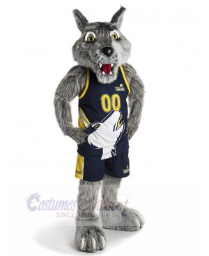 Funny Sports Gray Wolf Mascot Costume Animal Adult