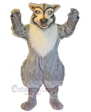 Superb Fierce Gray and White Wolf Mascot Costume Animal