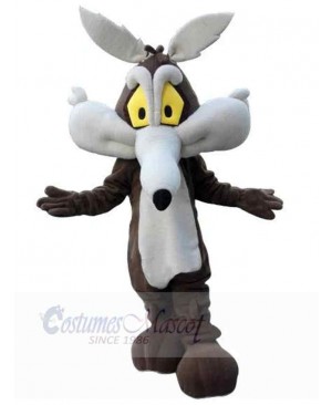 Wile E. Coyote Wolf Mascot Costume Animal with Yellow Eyes