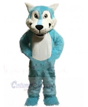 Funny Plush Blue Wolf Mascot Costume Animal