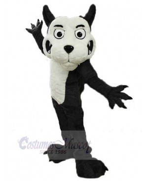 Big Head Black Wolf Mascot Costume Animal