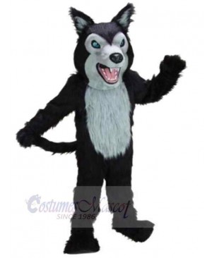 Sharp Teeth Black Wolf Mascot Costume Animal