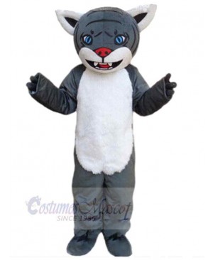 Gray Wolf Mascot Costume Animal with Red Nose