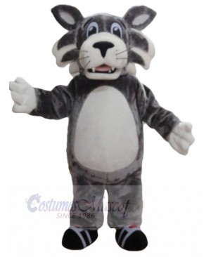 High Quality Furry Grey Wolf Mascot Costume Animal