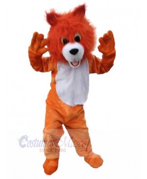 Cute Plush Orange Wolf Mascot Costume Animal