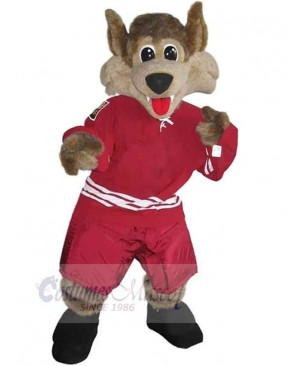 Flexible Furry Brown Wolf Mascot Costume Animal