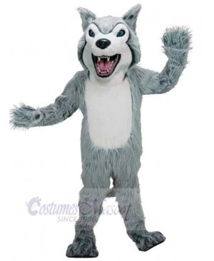 Ferocious Gray Wolf Mascot Costume Animal Adult