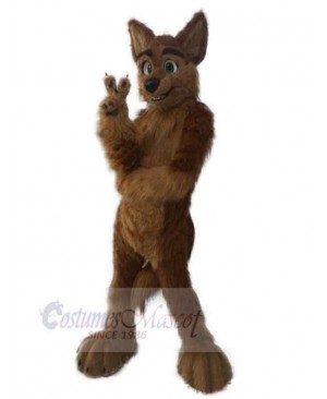 Happy Brown Wolf Fox Mascot Costume Animal