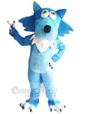 Cartoon Blue Wolf Mascot Costume Animal