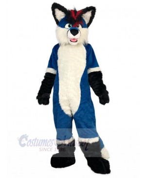 High Quality Blue Wolf Mascot Costume Animal