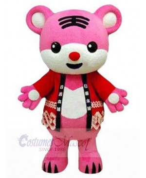 Cartoon Pink Tiger Mascot Costume Animal