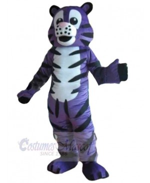 Cute Purple Tiger Mascot Costume Animal