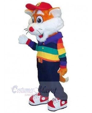 Tiger Mascot Costume Animal with Rainbow Coat