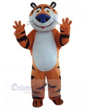 Fat Tiger Mascot Costume Animal with Blue Nose