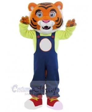 Power Tiger Mascot Costume Animal with Big Eyes