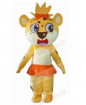 Baby Yellow Tiger Mascot Costume Animal with Skirt