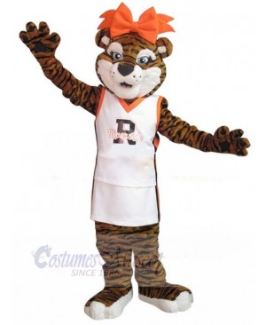 Brown Sport Female Tiger Mascot Costume Animal