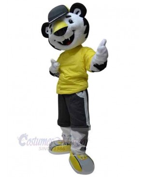 Tiger Mascot Costume Animal in Yellow Clothes