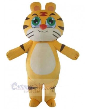 Yellow Cartoon Tiger Mascot Costume Animal