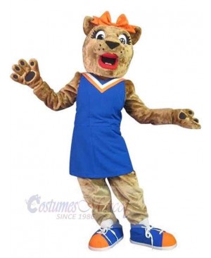 Brown Lion Mascot Costume Animal with Red Lips