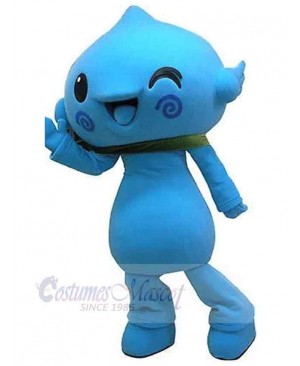 Cute Blue Snowman Mascot Costume Cartoon